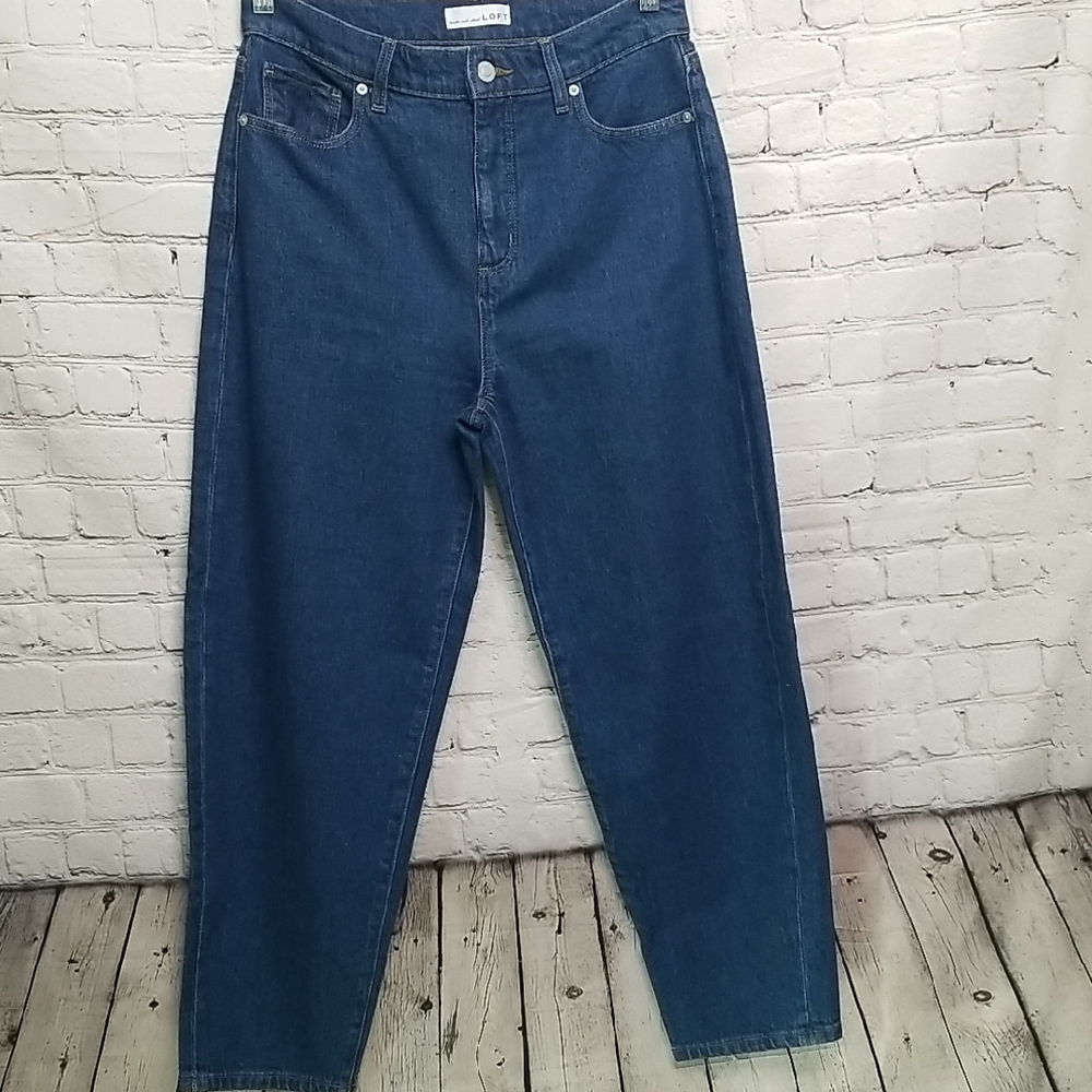 LOFT women's Blue jeans size 27 "THE BARREL" size 4 EUC